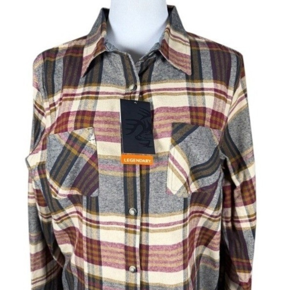 Legendary Whitetails Womens Cottage Escape Flannel Shirt XL‎ Plaid Cotton 6435